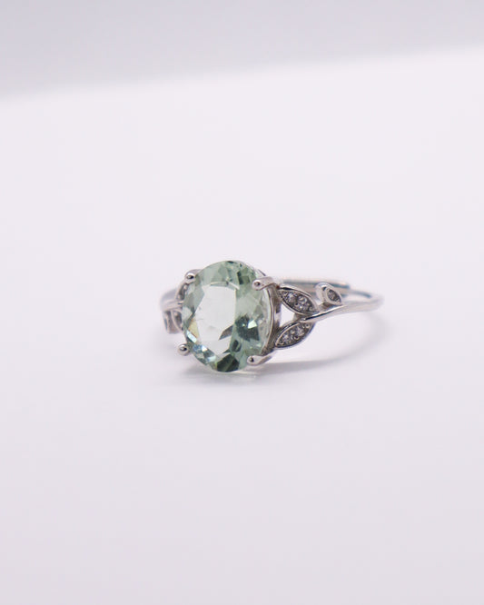 Green Quartz Ring - 925 Sterling Silver