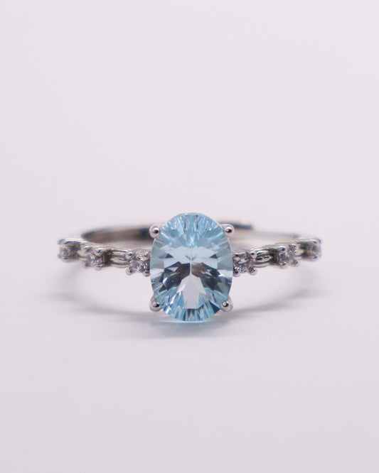 Blue Topaz Ring - 925 Sterling Silver