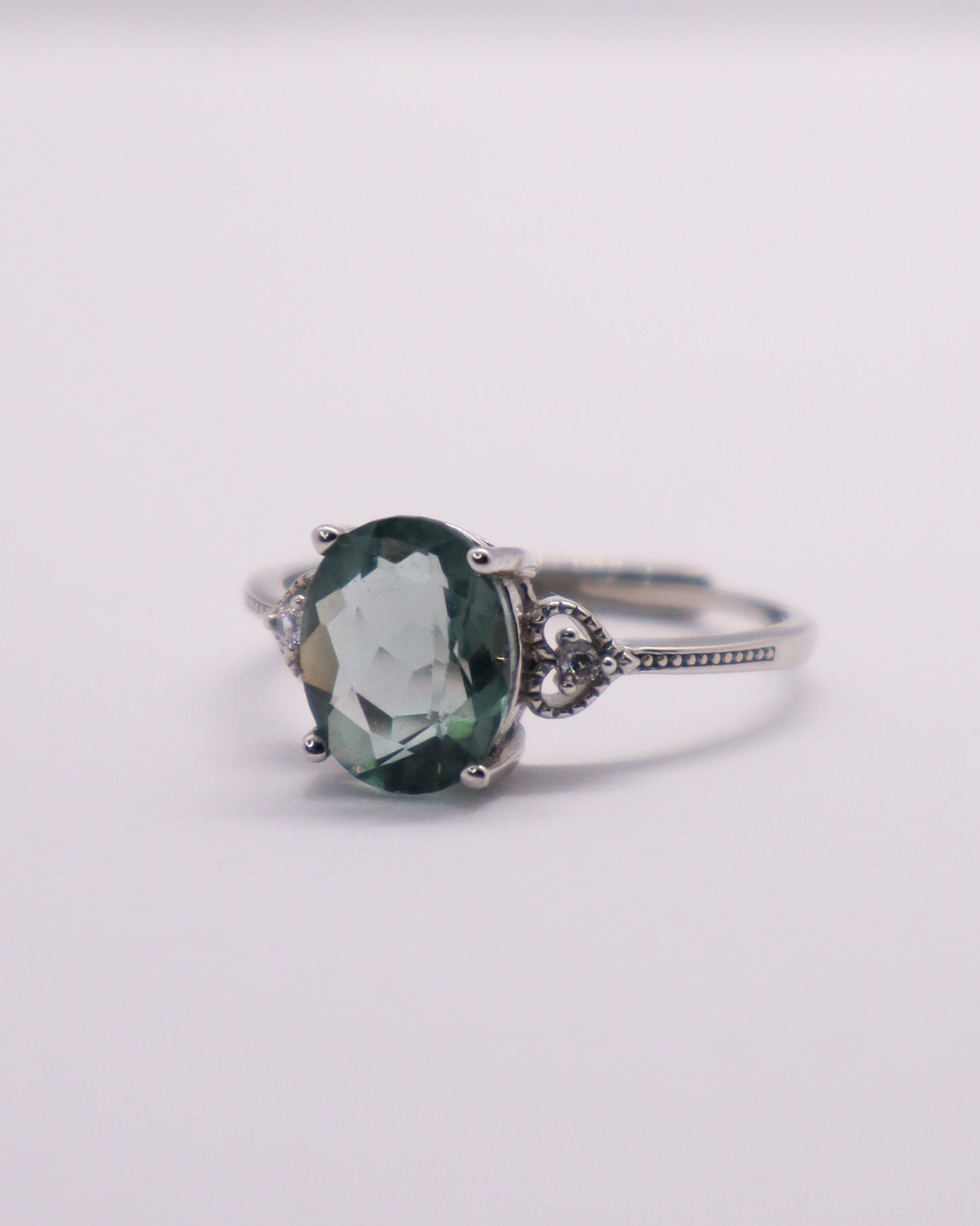 Green Fluorite Ring - 925 Sterling Silver