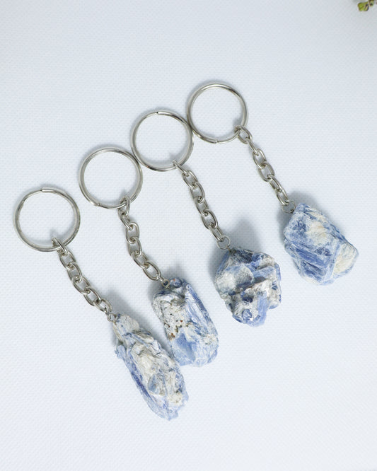 Raw Blue Kyanite Keychains