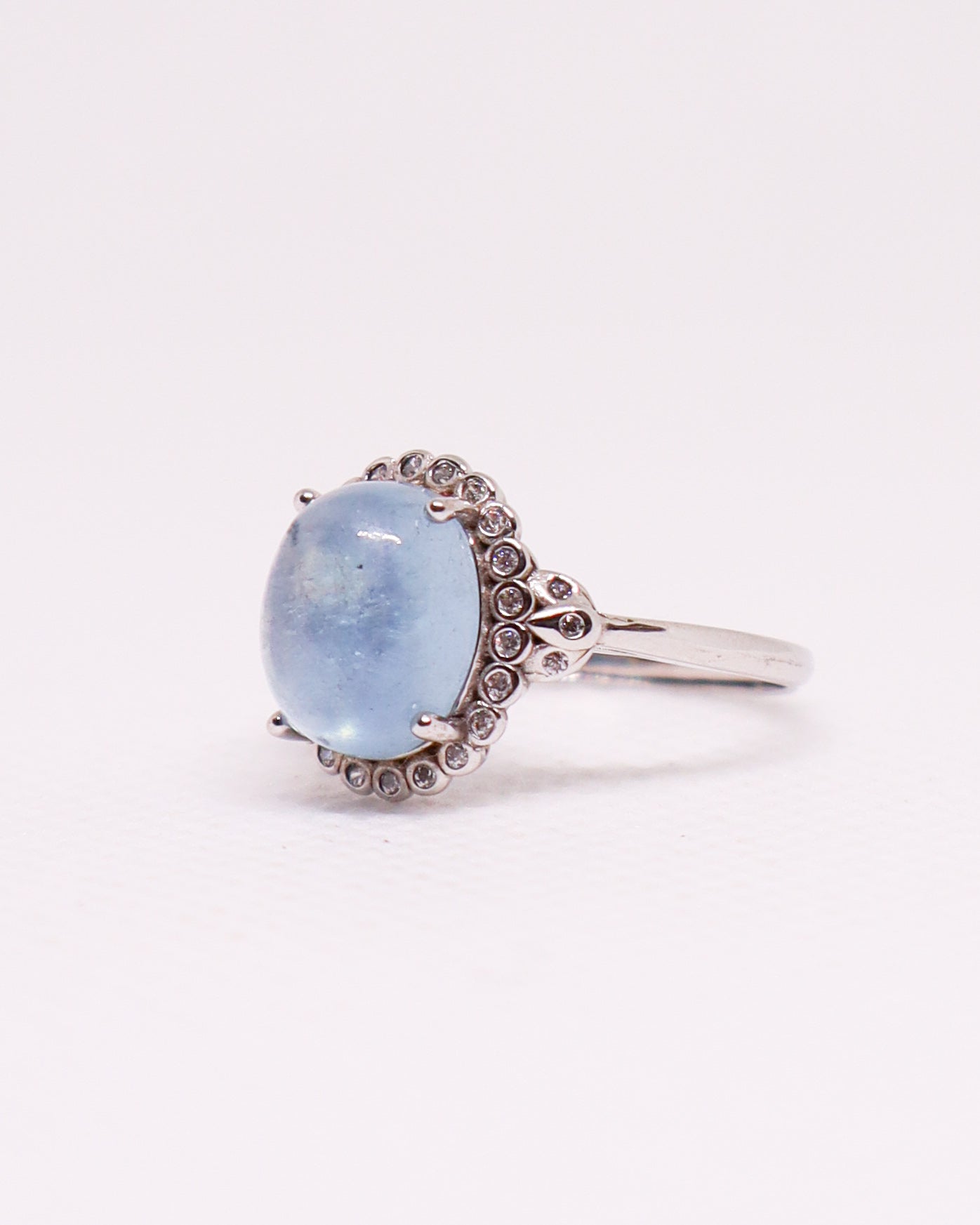 Aquamarine Ring - 925 Sterling Silver