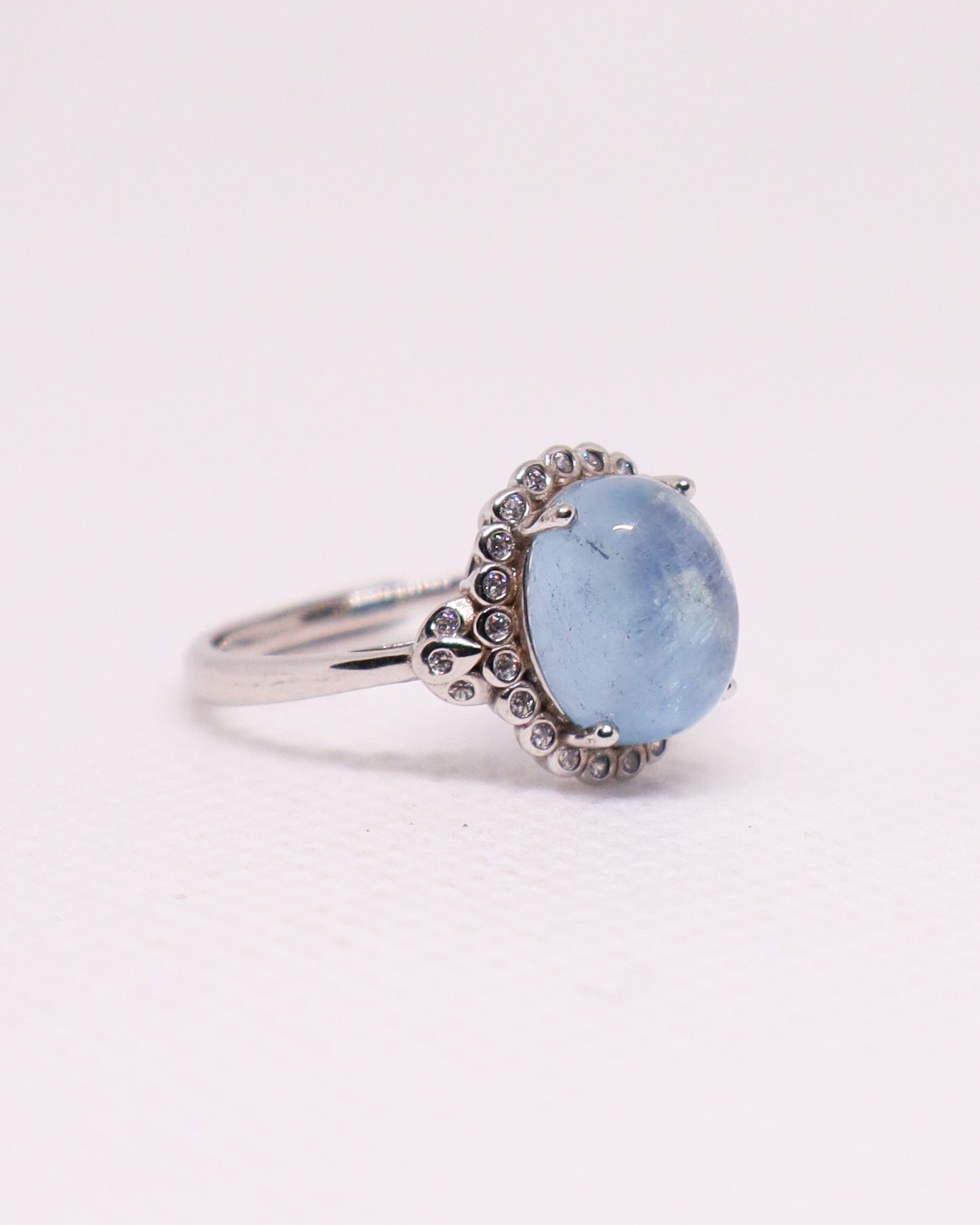 Aquamarine Ring - 925 Sterling Silver