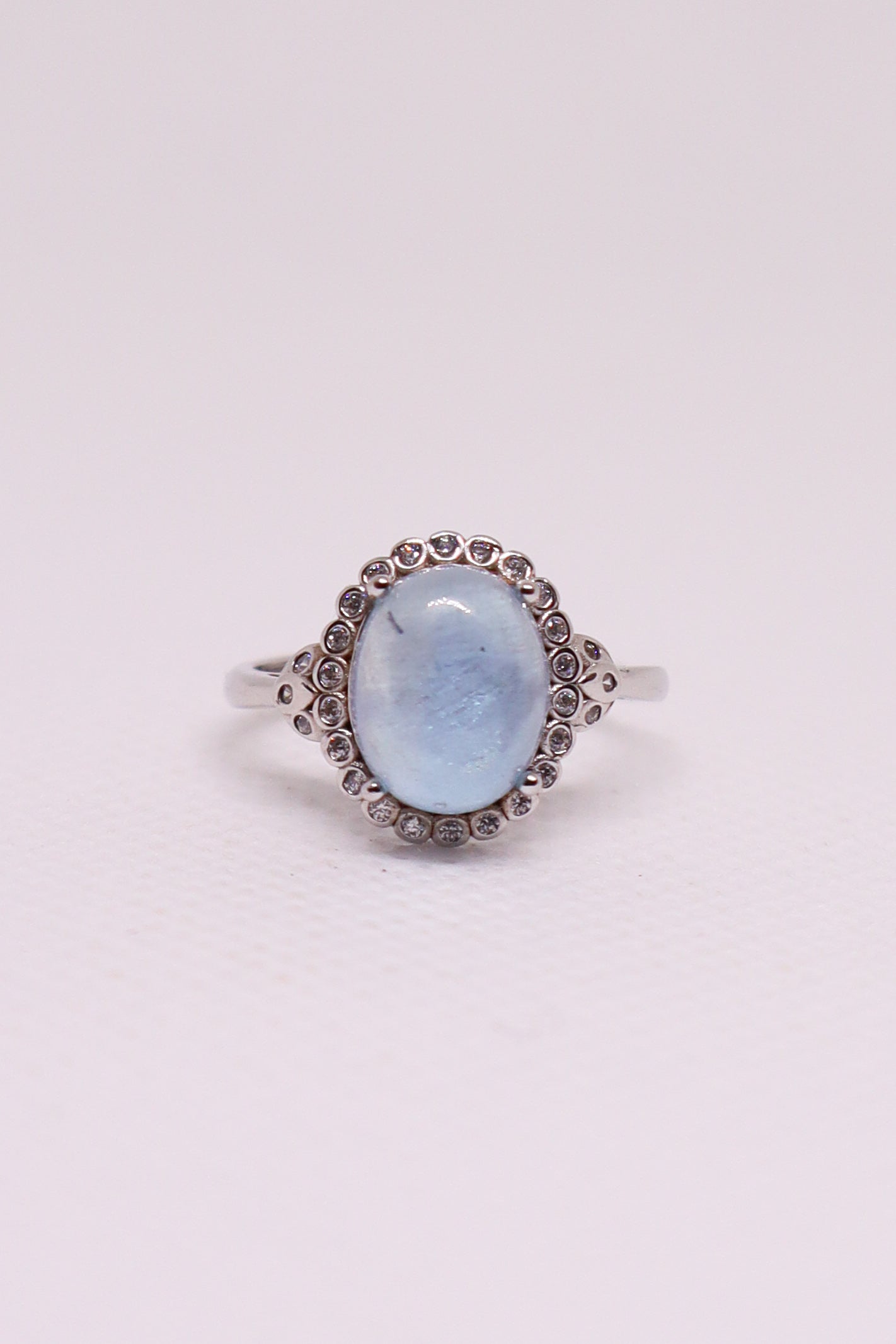 Aquamarine Ring - 925 Sterling Silver