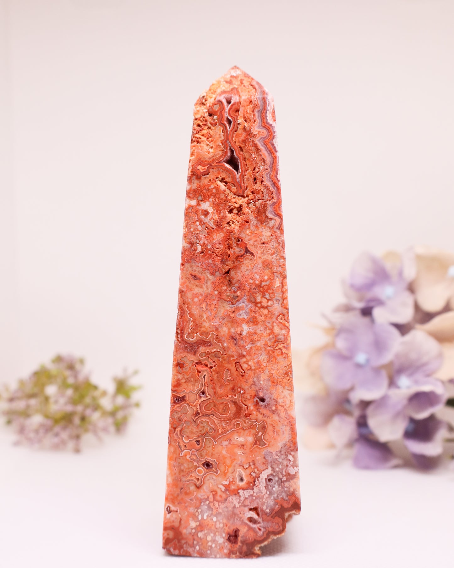 Pink Crazy Lace Agate Tower #13