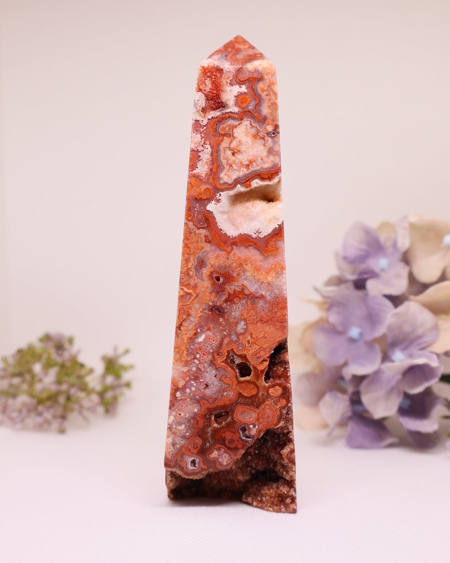 Pink Crazy Lace Agate Tower #13