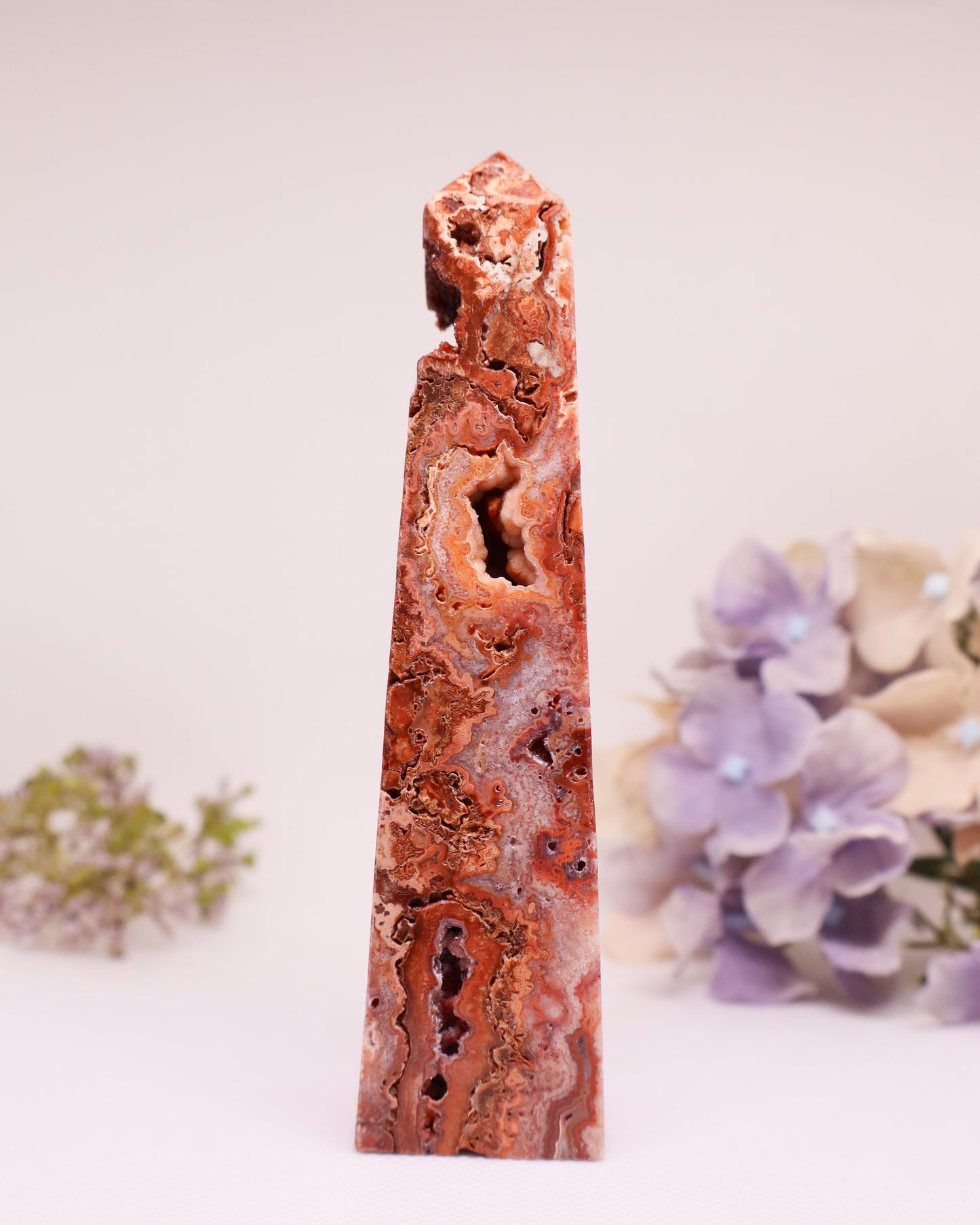 Pink Crazy Lace Agate Tower #16