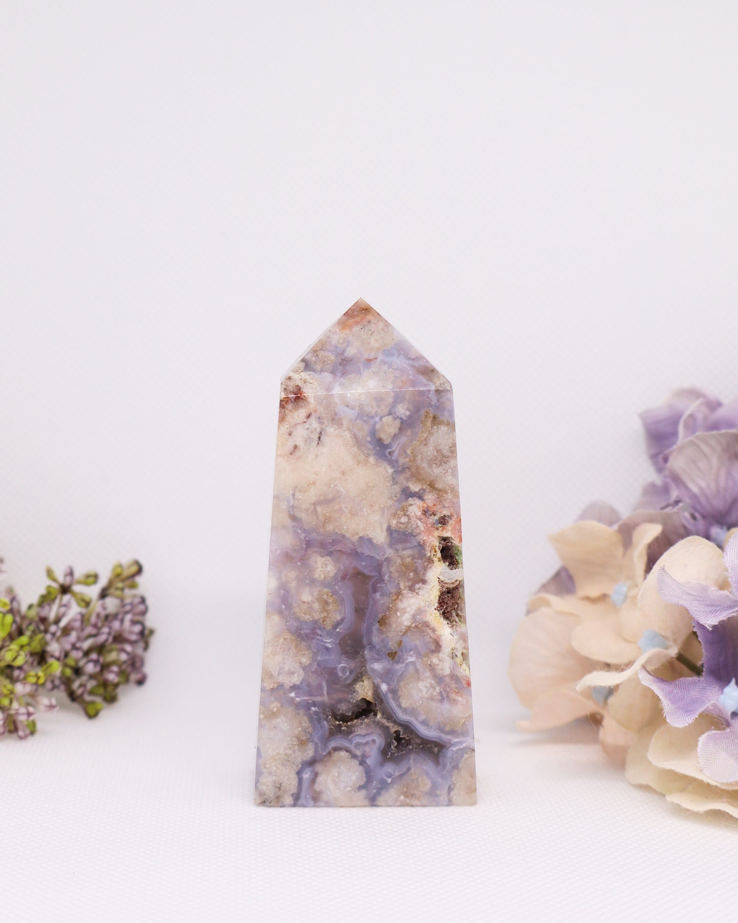 Blue Flower Agate Tower #1