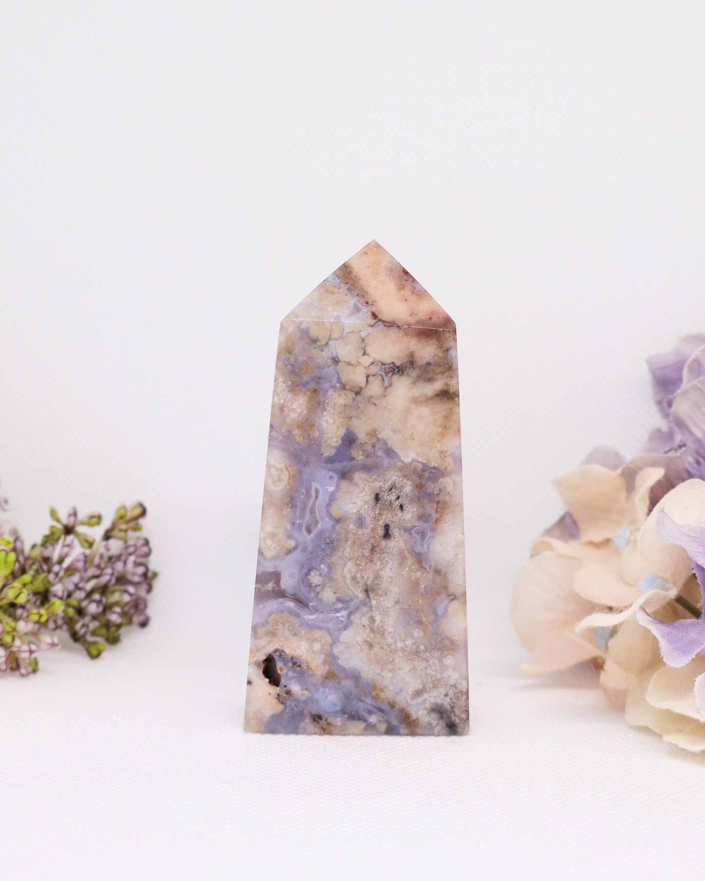 Blue Flower Agate Tower #1