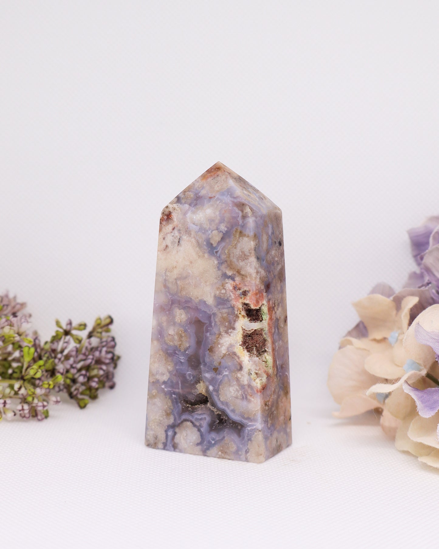 Blue Flower Agate Tower #1