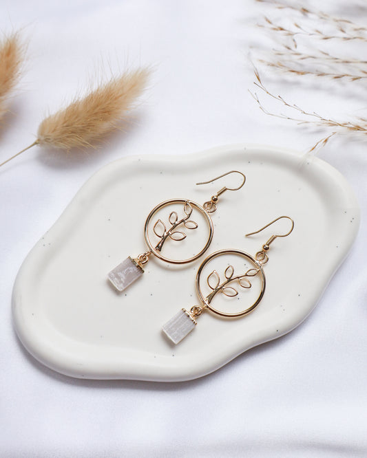 Selenite Tree of Life Earrings