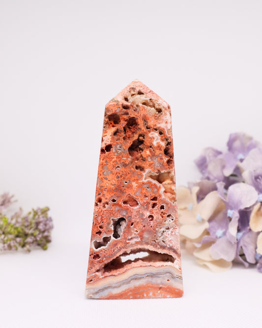 Pink Crazy Lace Agate Tower #19