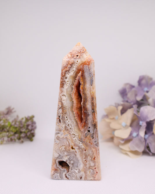 Pink Crazy Lace Agate Tower #19