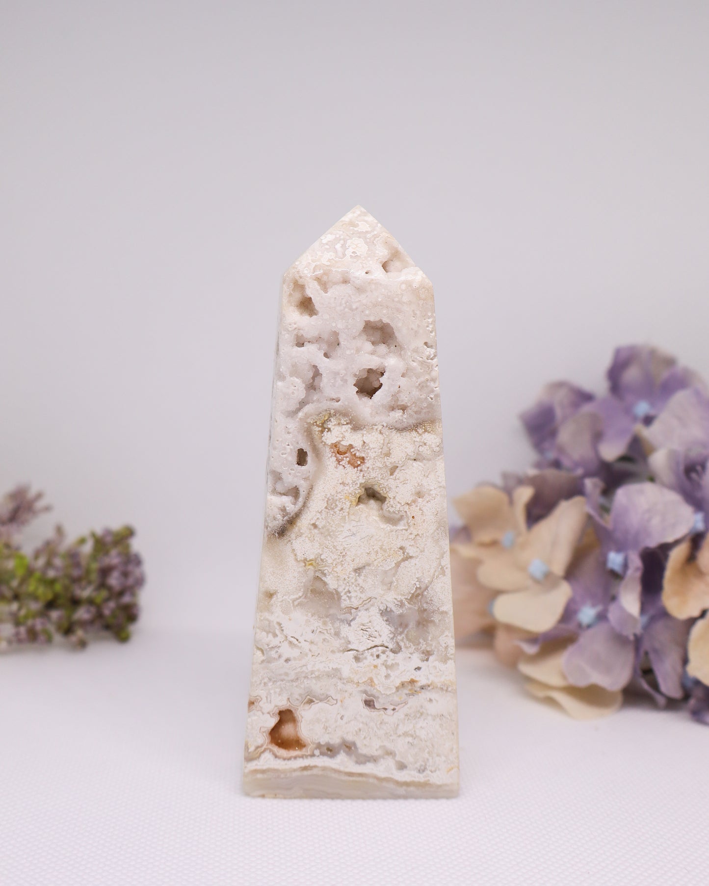 White Crazy Lace Agate Tower #2