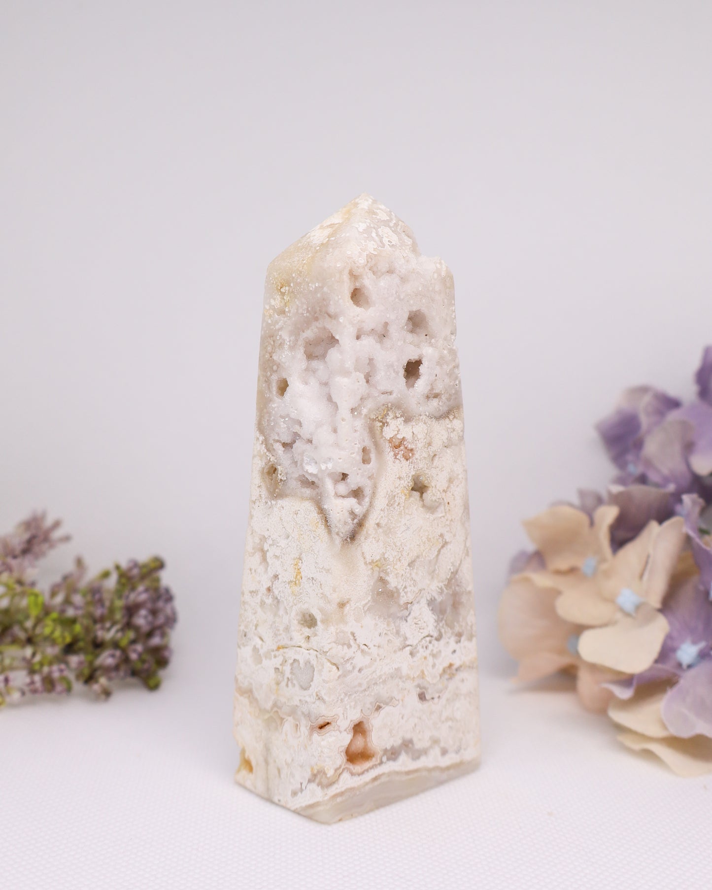 White Crazy Lace Agate Tower #2