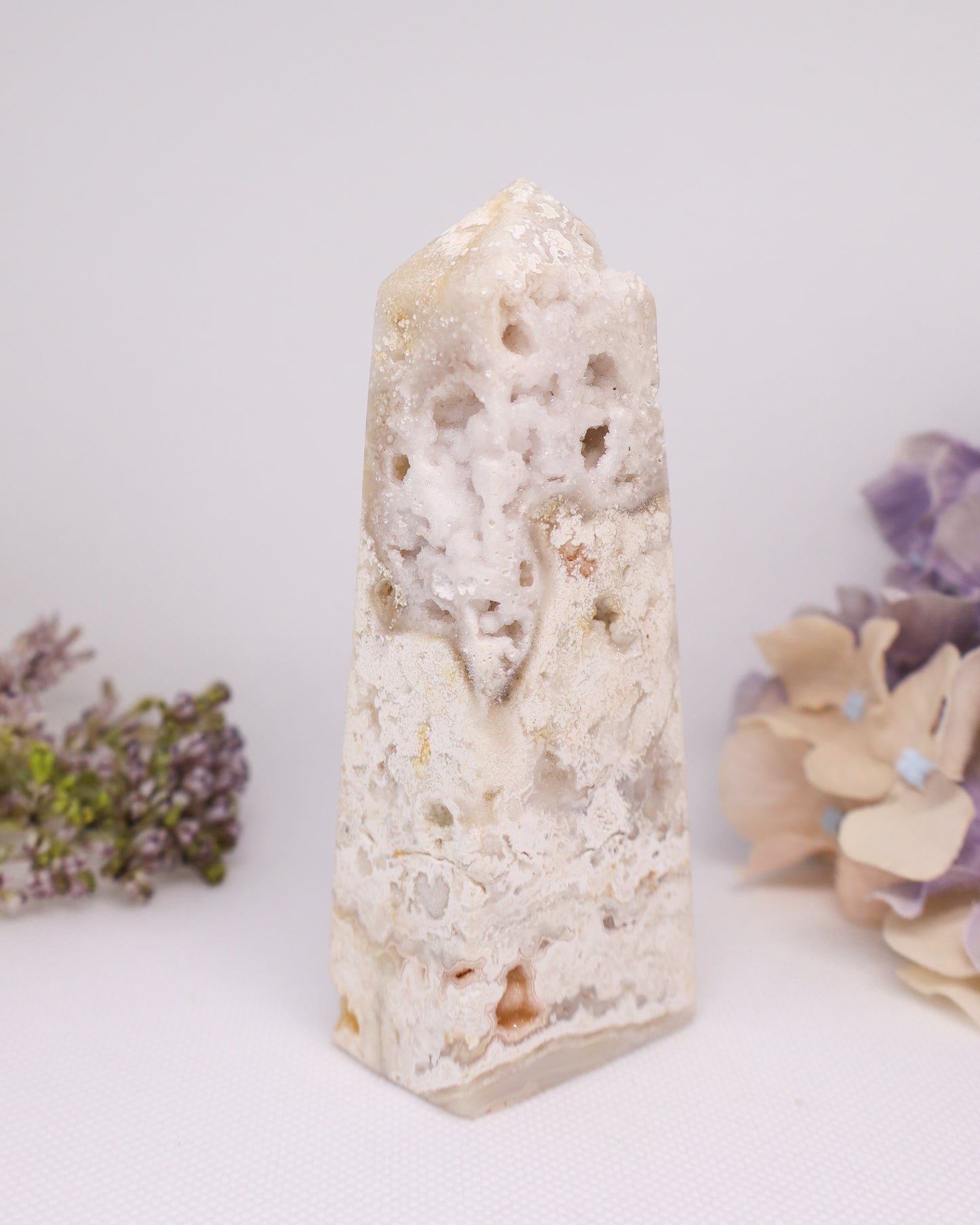 White Crazy Lace Agate Tower #2