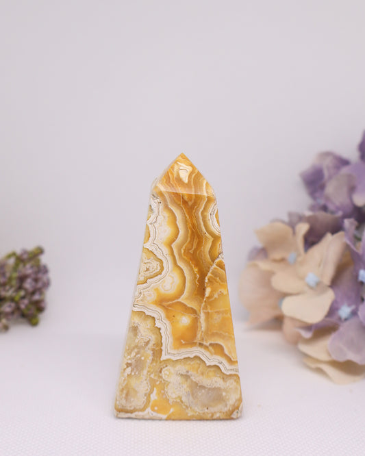 Yellow Crazy Lace Agate Tower #7