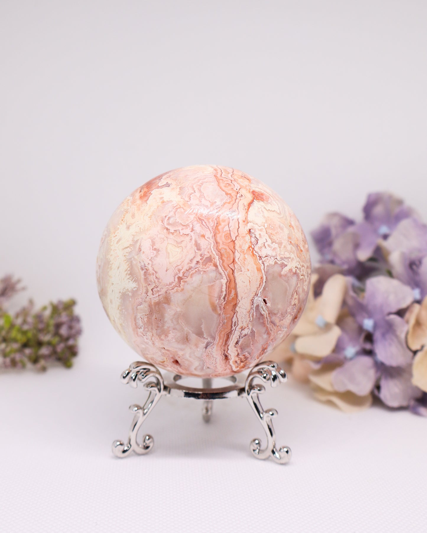 Pink Crazy Lace Agate Sphere #23