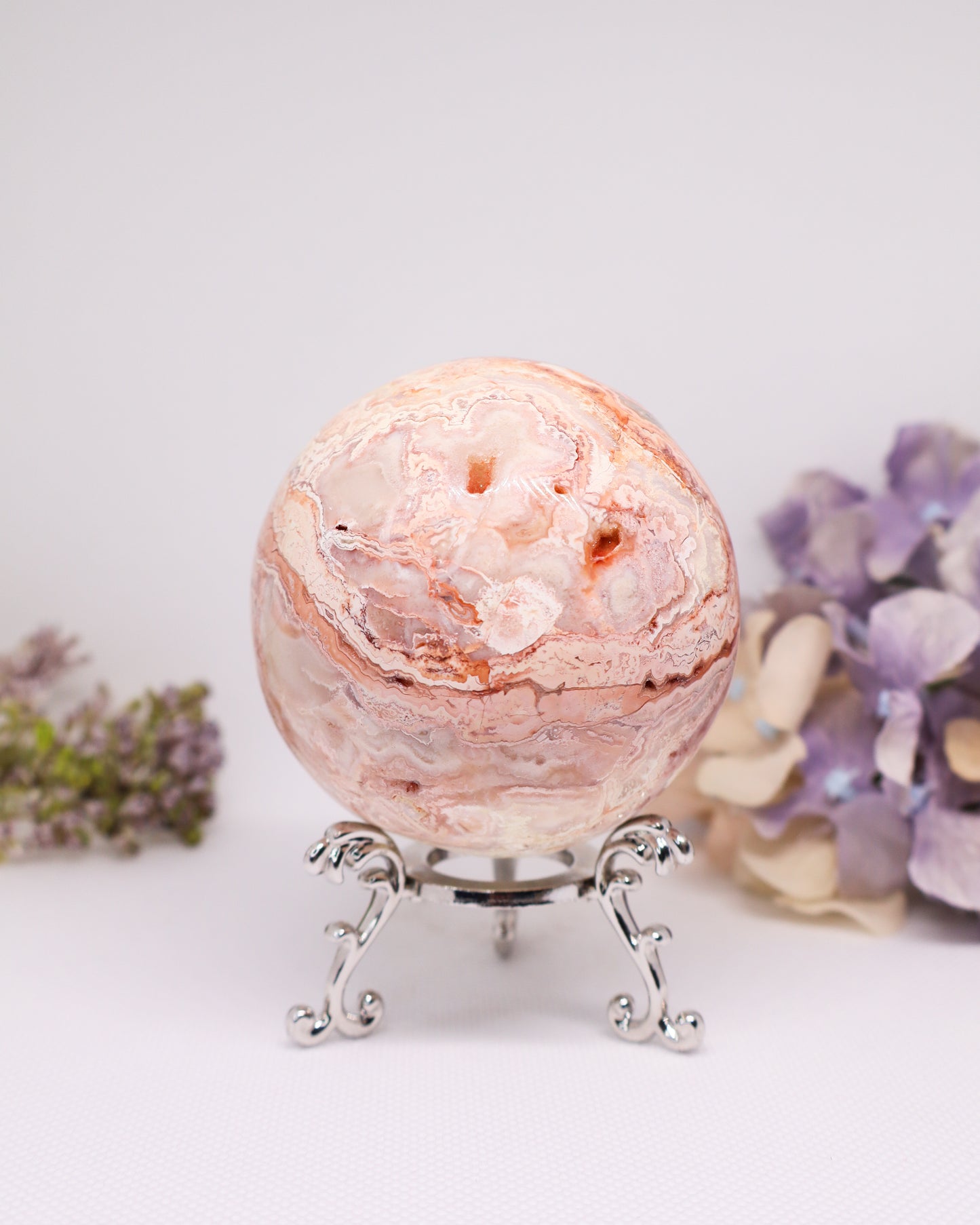 Pink Crazy Lace Agate Sphere #23