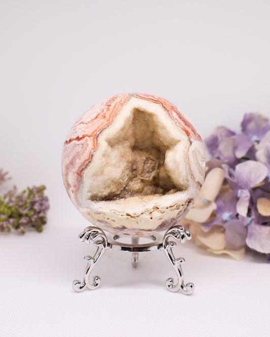 Pink Crazy Lace Agate Sphere #23