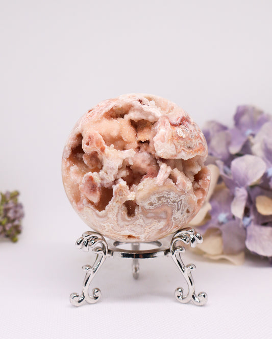 Pink Crazy Lace Agate Sphere #24