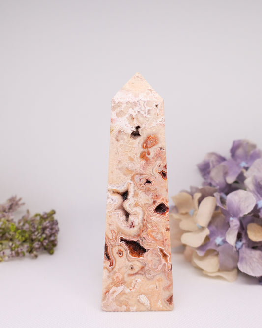 Pink Crazy Lace Agate Tower #20