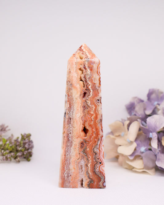 Pink Crazy Lace Agate Tower #18