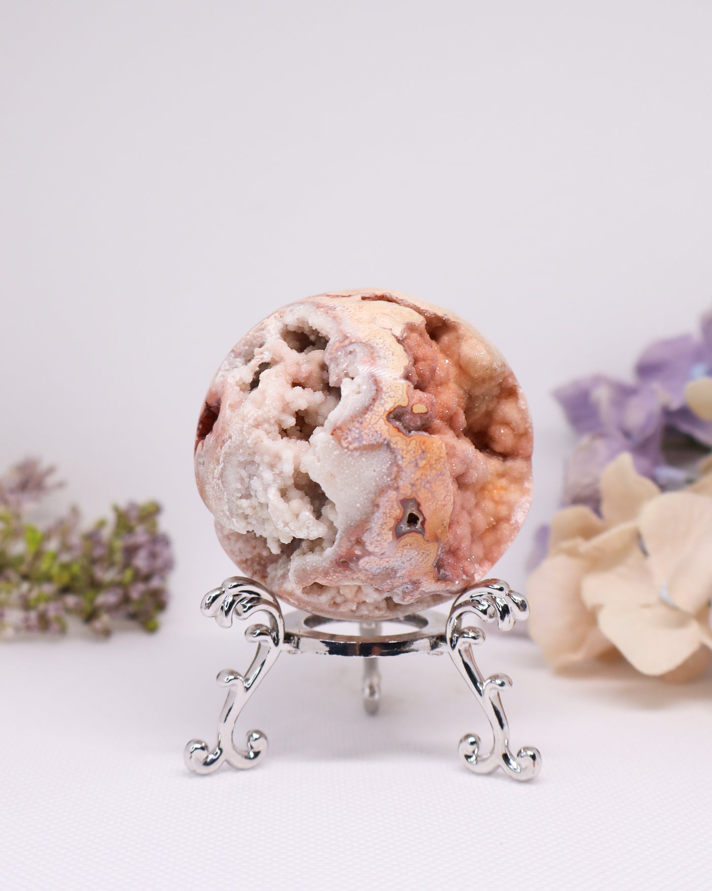 Pink Crazy Lace Agate Sphere #32