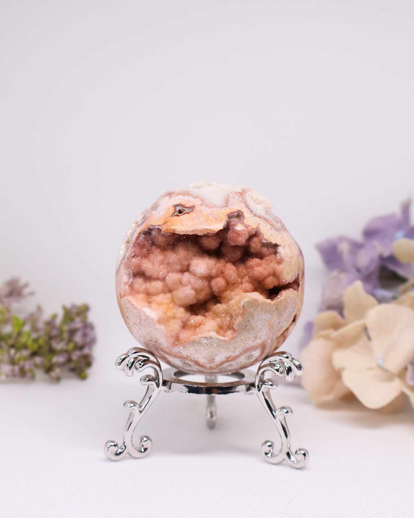 Pink Crazy Lace Agate Sphere #32