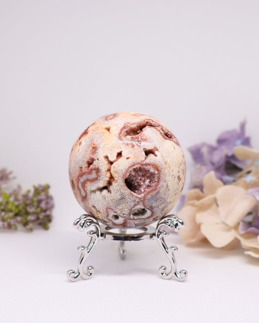 Pink Crazy Lace Agate Sphere #26