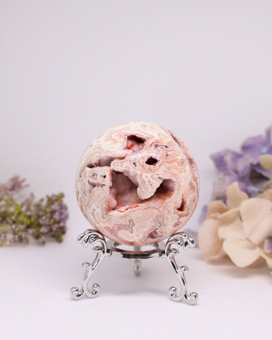 Pink Crazy Lace Agate Sphere #27