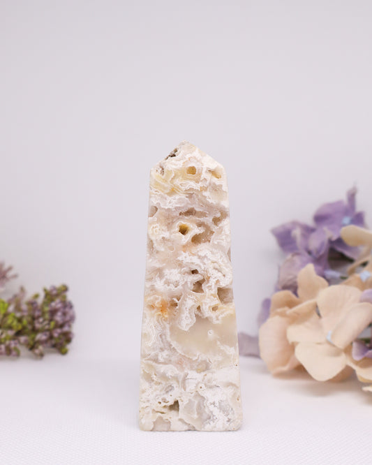 White Crazy Lace Agate Tower #1