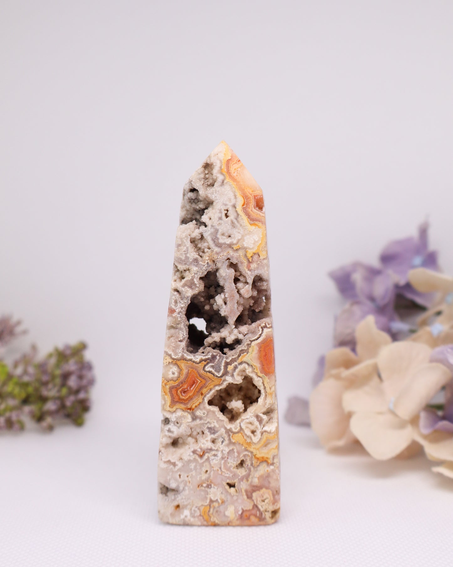 Pink Crazy Lace Agate Tower #16