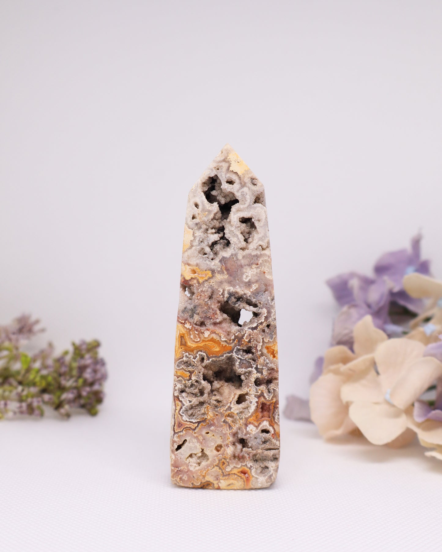 Pink Crazy Lace Agate Tower #16