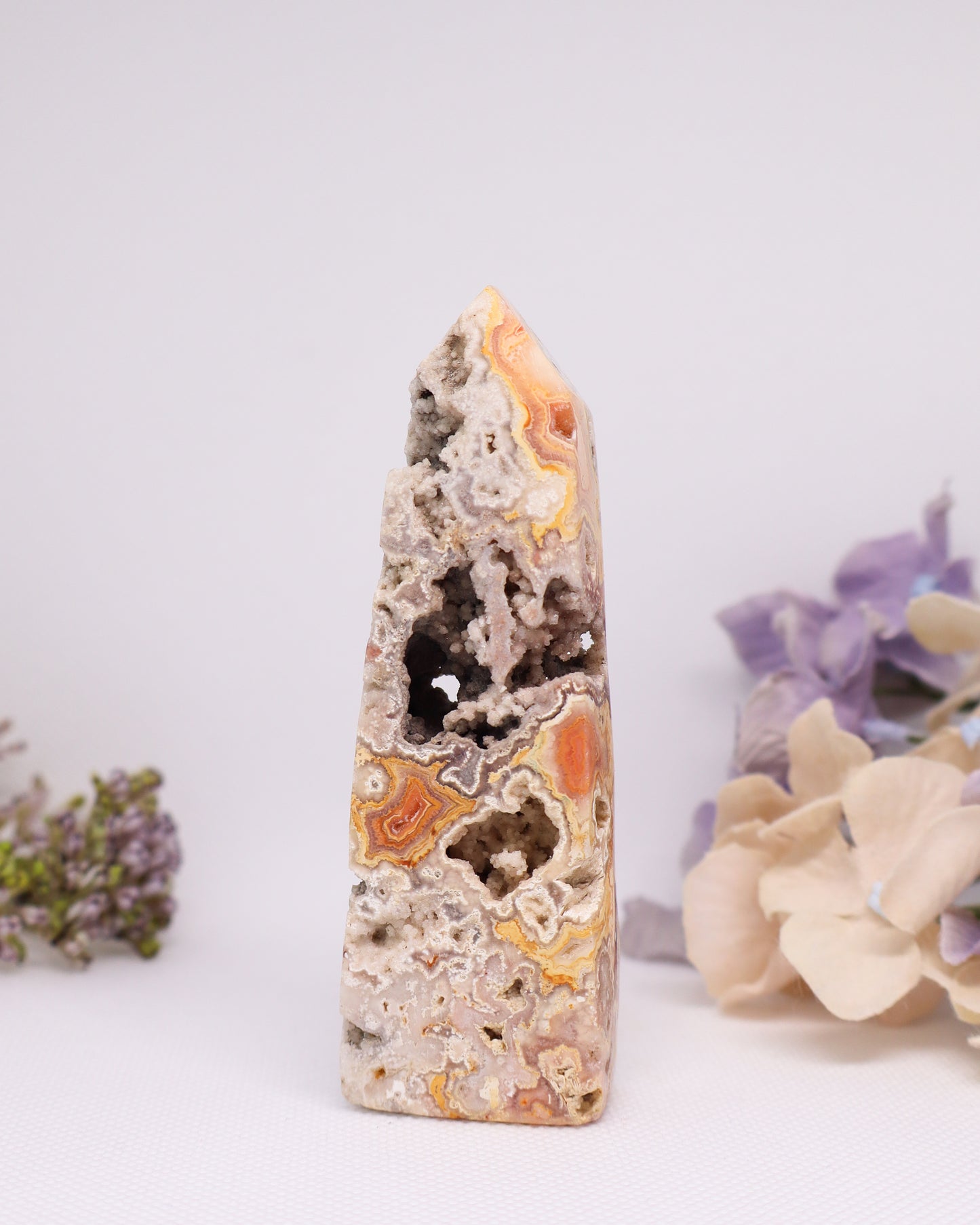 Pink Crazy Lace Agate Tower #16