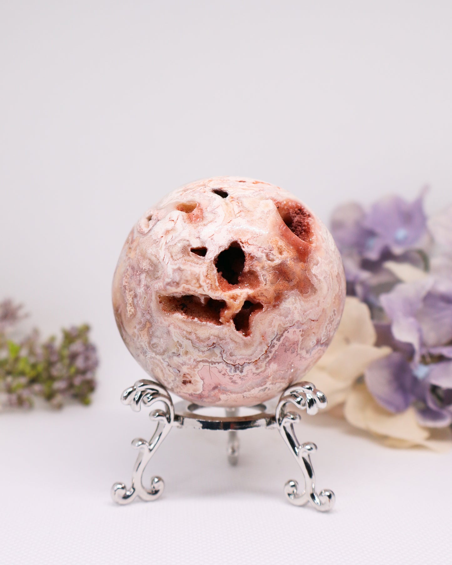 Pink Crazy Lace Agate Sphere #30