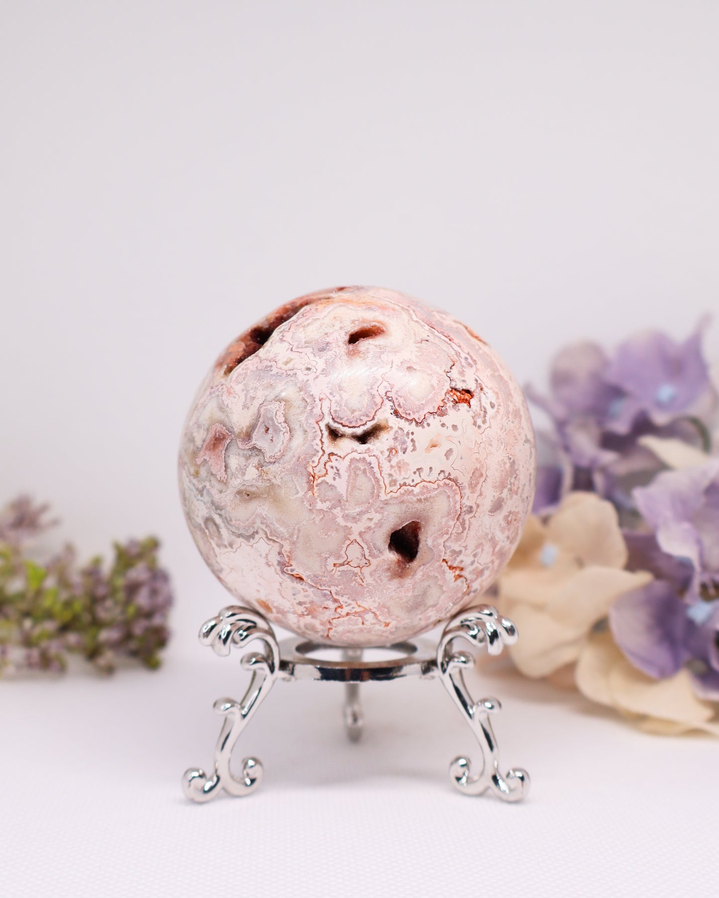 Pink Crazy Lace Agate Sphere #30