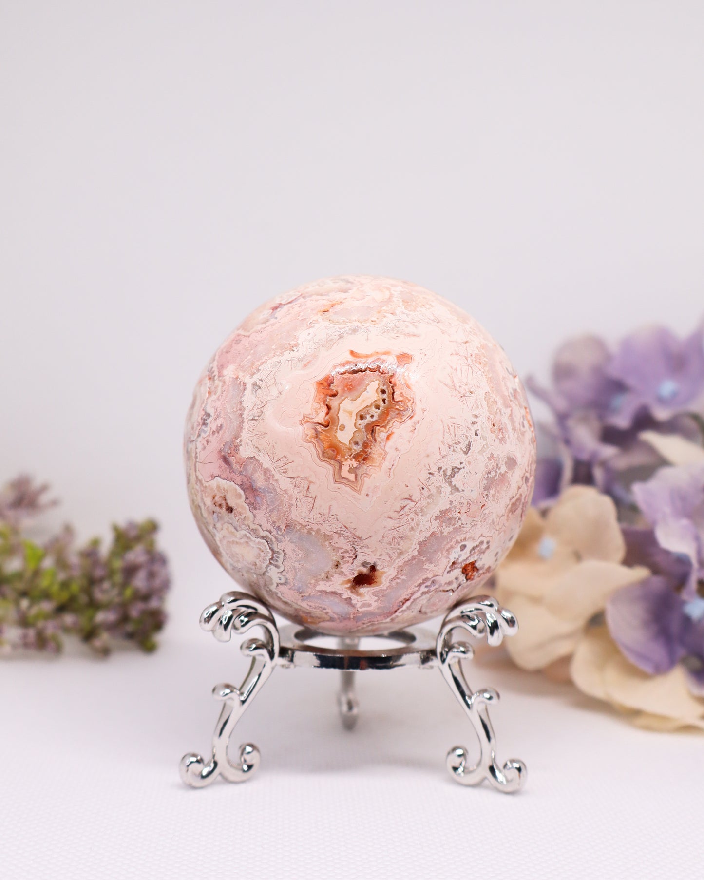 Pink Crazy Lace Agate Sphere #30