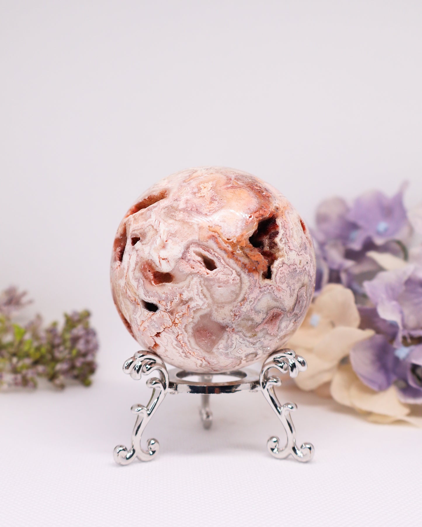 Pink Crazy Lace Agate Sphere #30