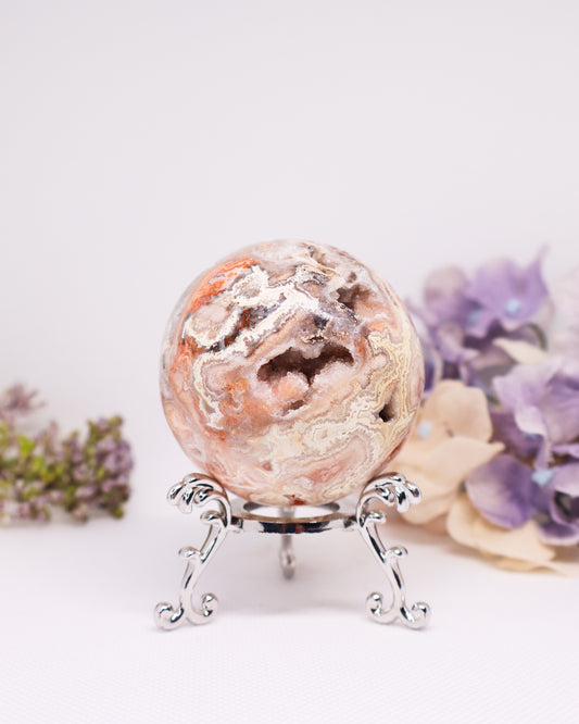 Pink Crazy Lace Agate Sphere #28