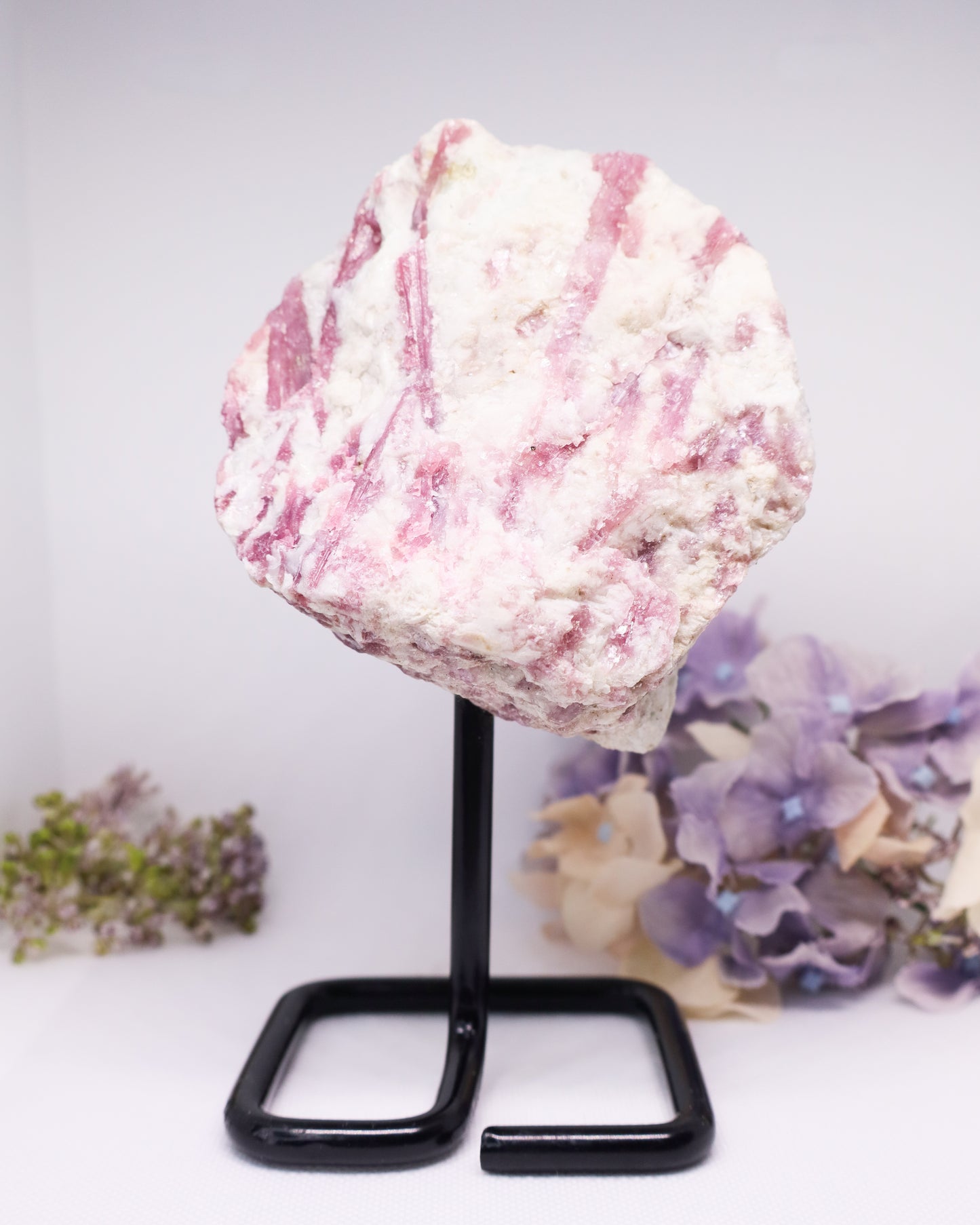 Raw Pink Tourmaline on Stand #9