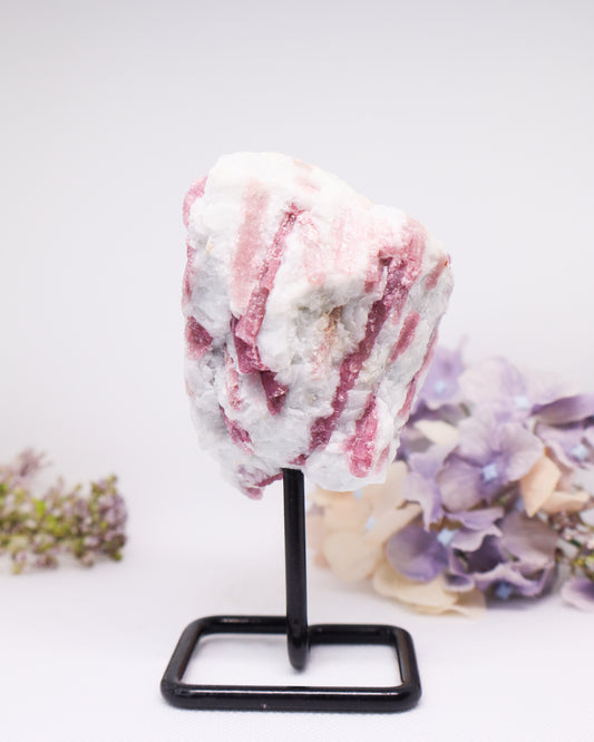 Raw Pink Tourmaline on Stand #4