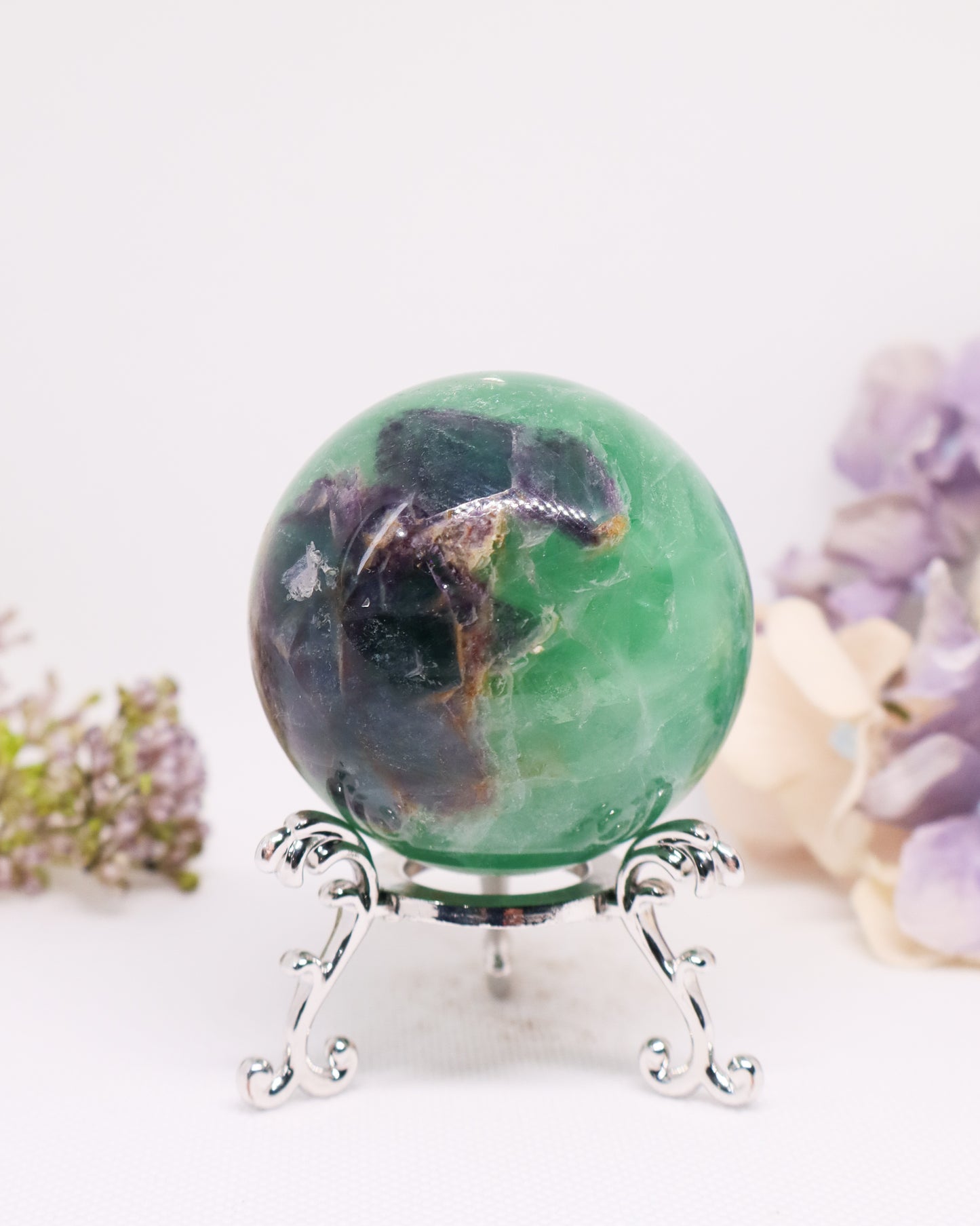 Rainbow Feather Fluorite Sphere #1