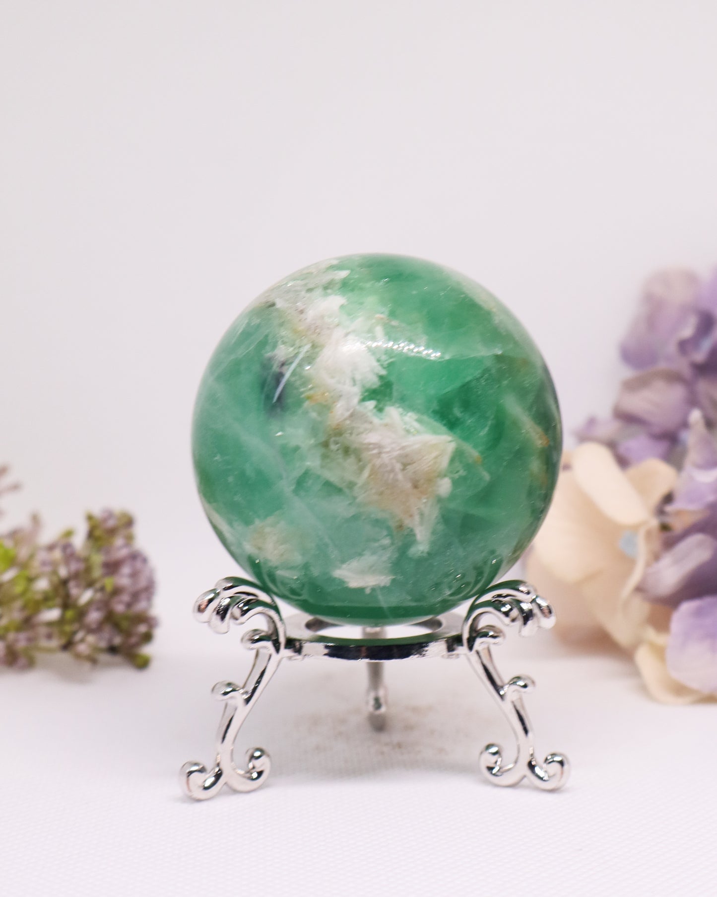 Rainbow Feather Fluorite Sphere #1