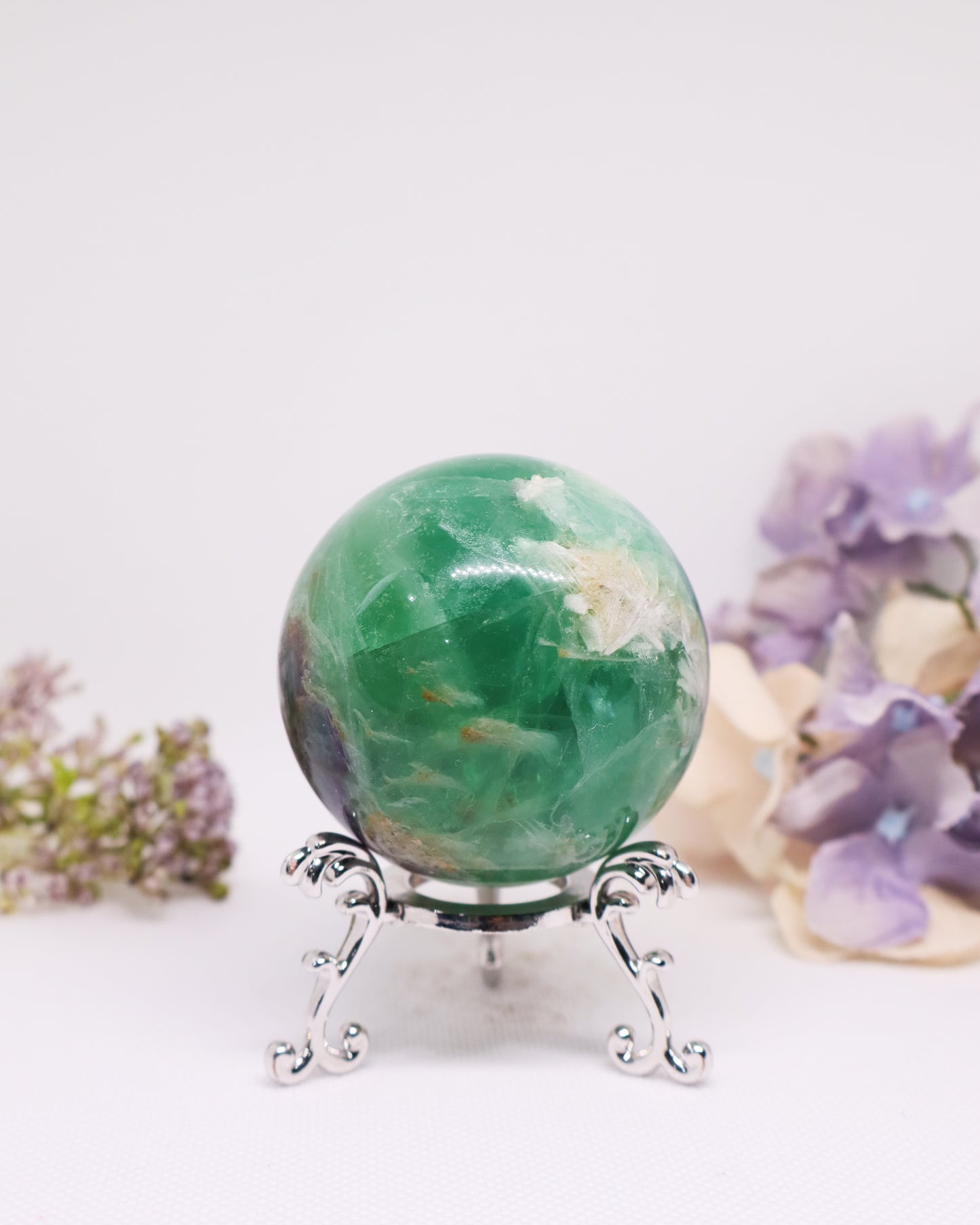 Rainbow Feather Fluorite Sphere #1