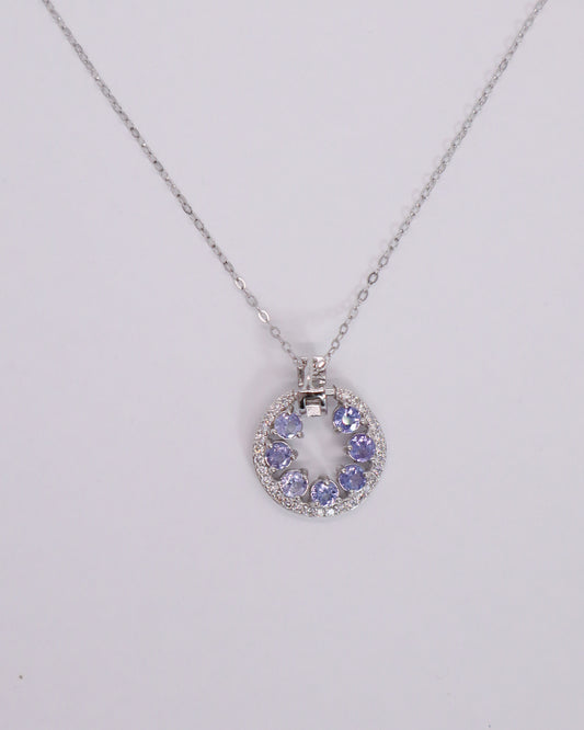 Tanzanite Flower Necklace - 925 Sterling Silver