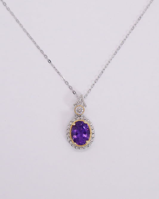 Amethyst Necklace - 925 Sterling Silver