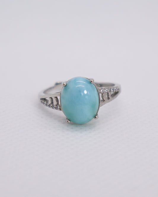 Larimar Band Ring - 925 Sterling Silver