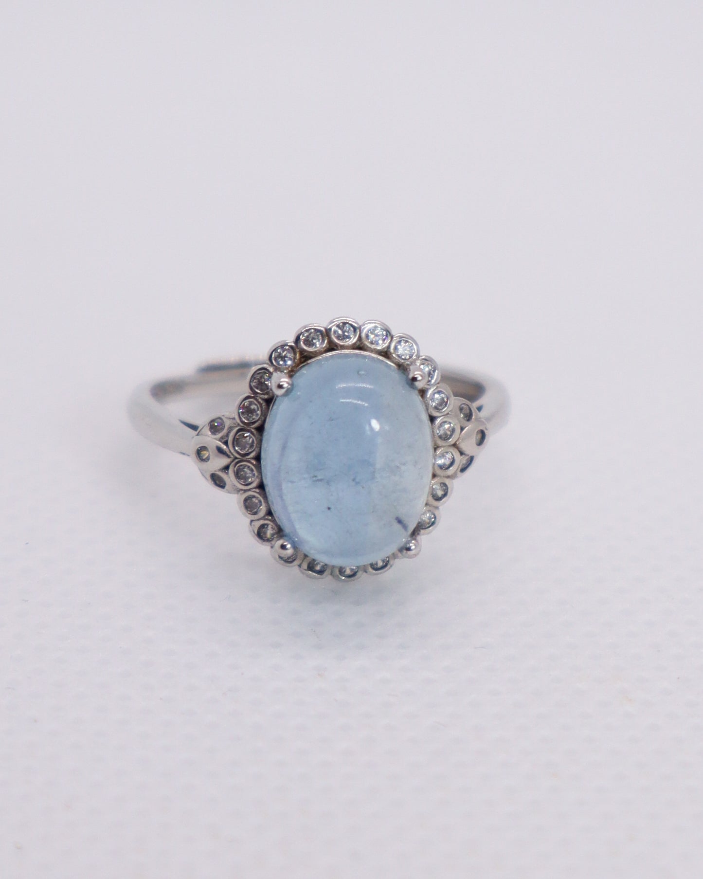 Aquamarine Ring - 925 Sterling Silver