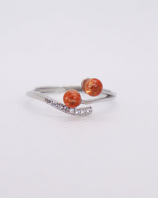 Sunstone Ring - 925 Sterling Silver