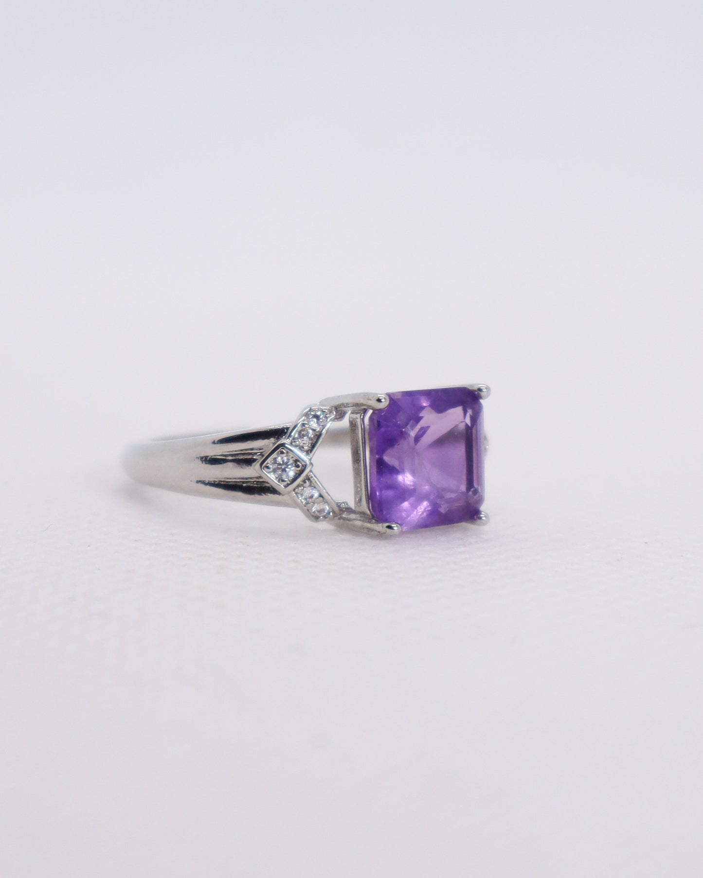 Amethyst Faceted Ring